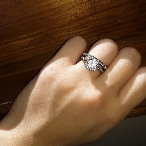 2pcs/set Princess Round Cut AAA Zircon Diamond Set - Picture 3 of 8